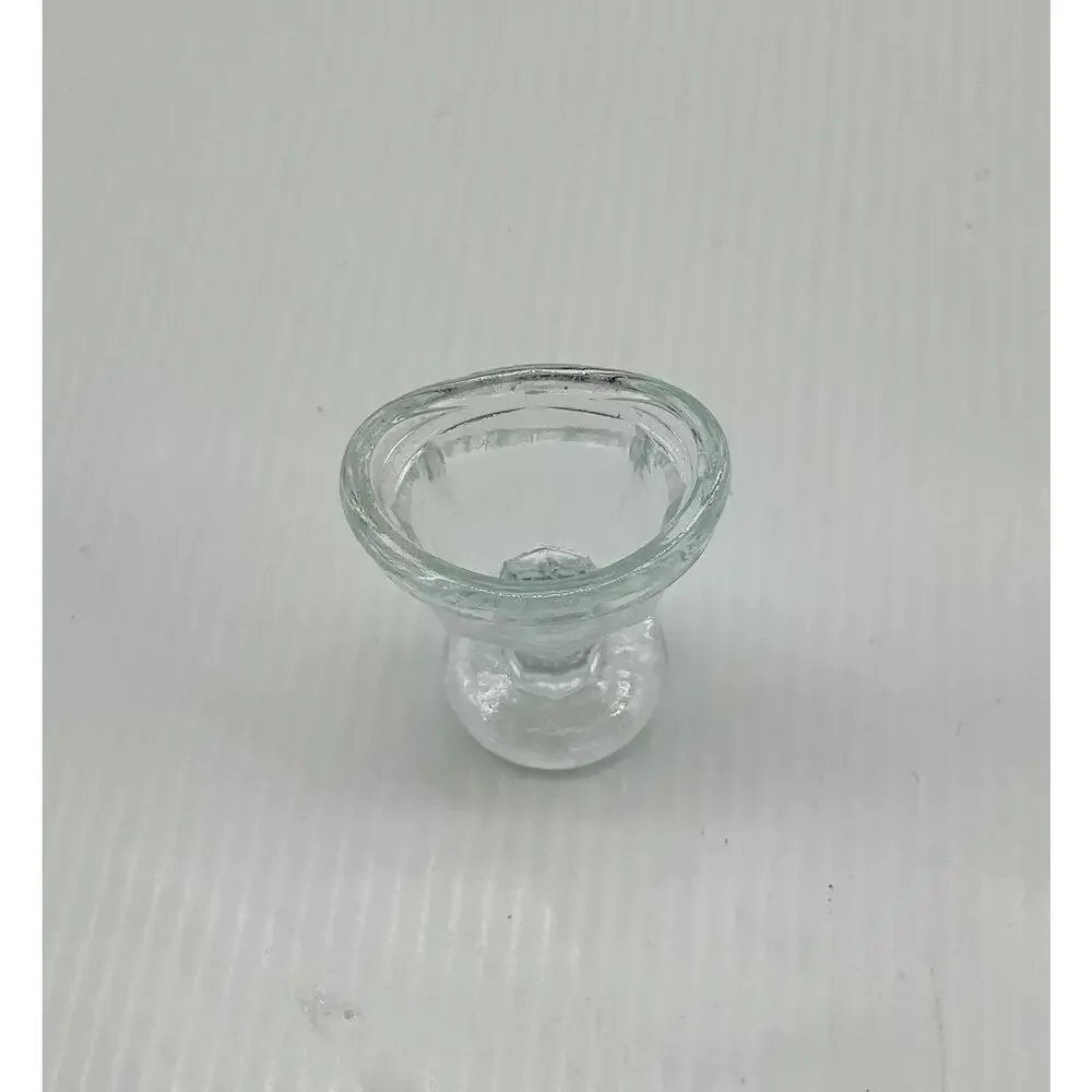 Vintage Antique Clear Glass Eye Wash Cup Pedestal Optical Medical Apothecary
